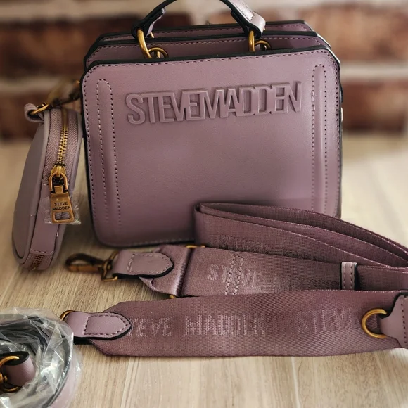 Steve Madden Bevelyn Purse Crossbody Plum Brand New With Tags - Picture 5 of 17